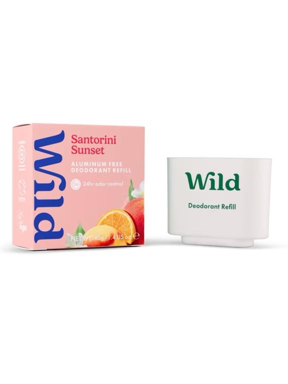 Wild Aluminum Free Deodorant Refill - Santorini Sunset, NEW